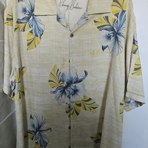 Tommy Bahama 100% Silk Hawaiian Floral Camp Shirt Men’s Large